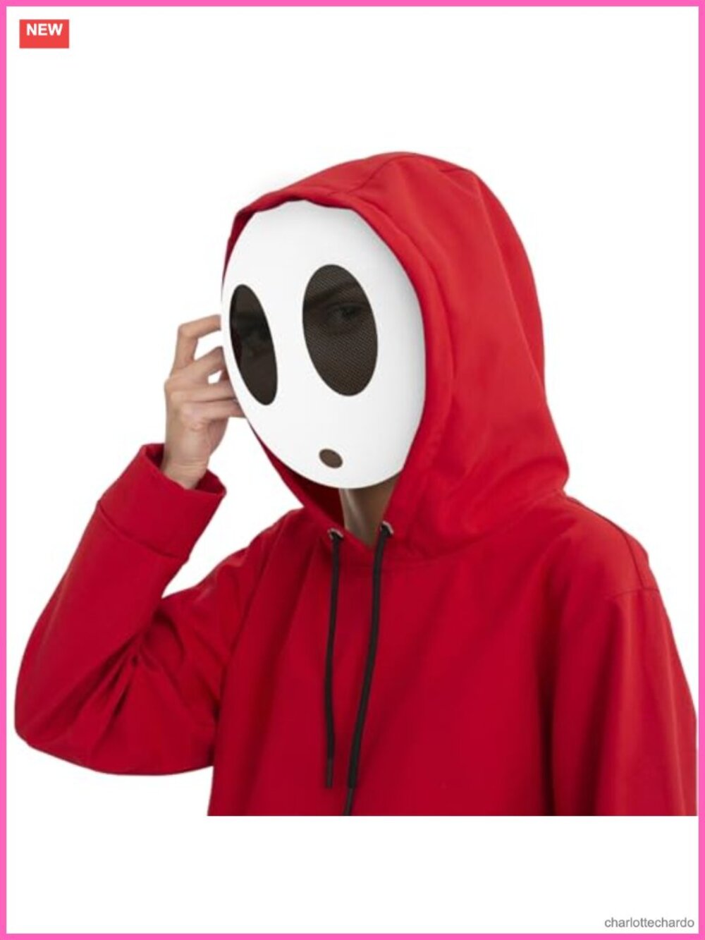 Shy Guy Mask PVC Full Face Cosplay Halloween Costume Accessory
